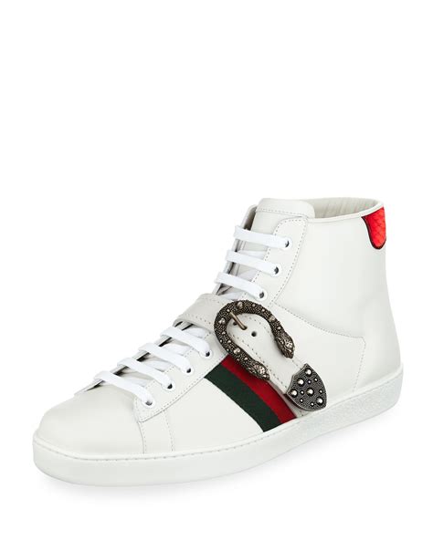 men's gucci ace sneaker with web|Gucci ace high top sneakers.